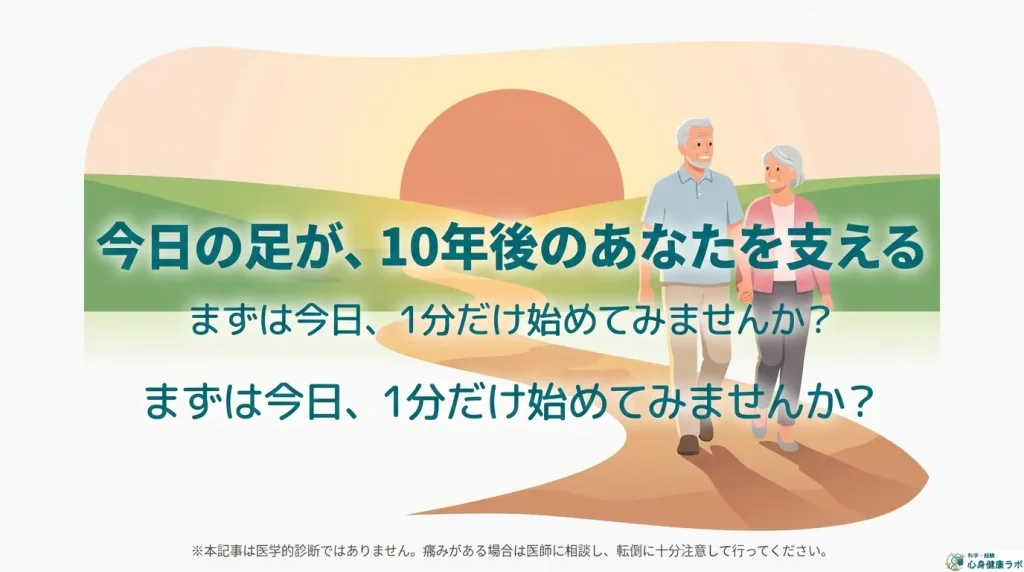 今日の足が十年後のあなたを支える