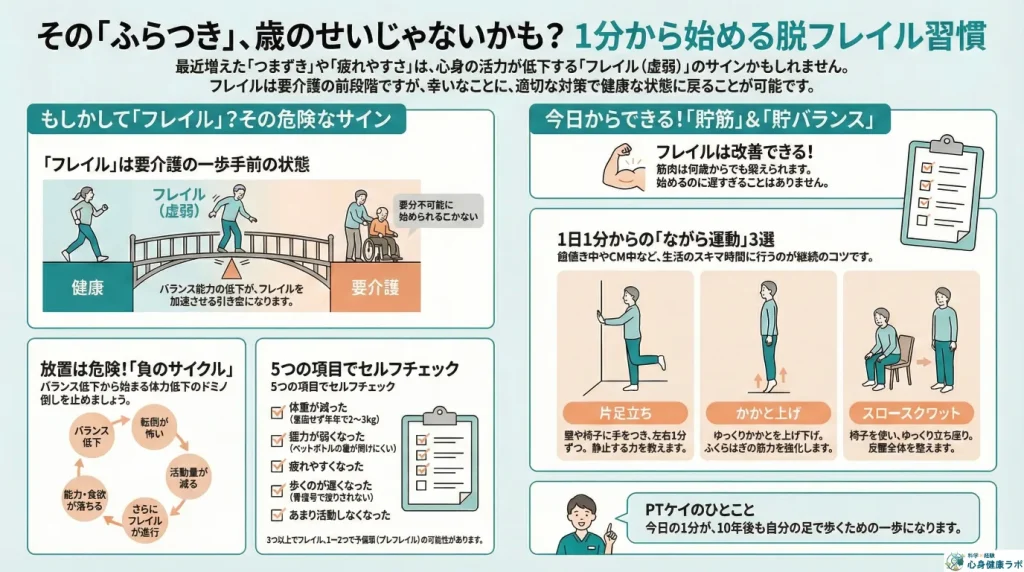 そのふらつき歳のせいじゃないかも1分から始める脱フレイル習慣