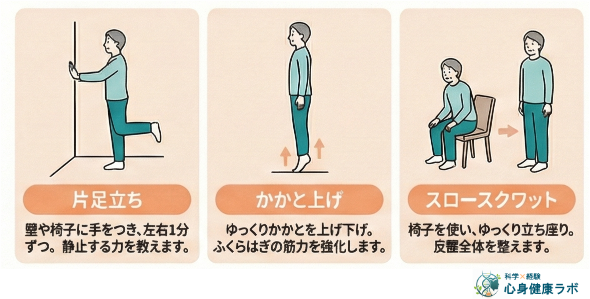 運動のやり方を示した図