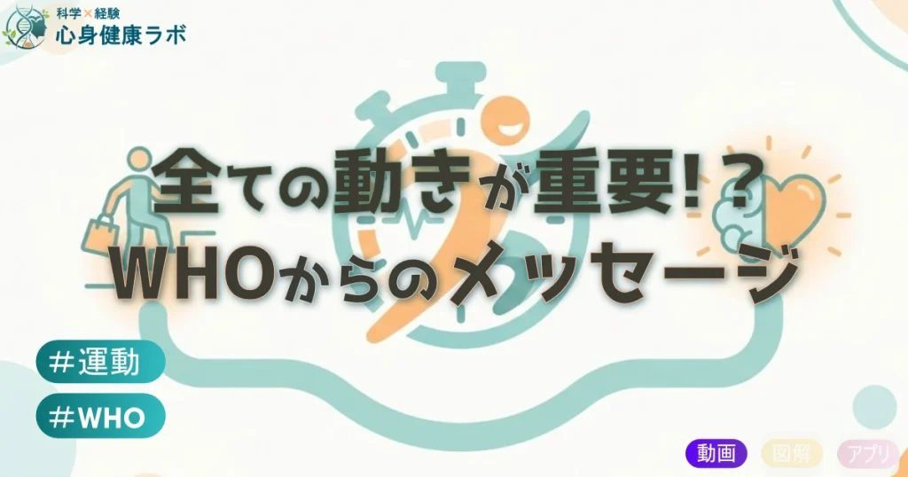全ての動きが重要WHOからのメッセージ