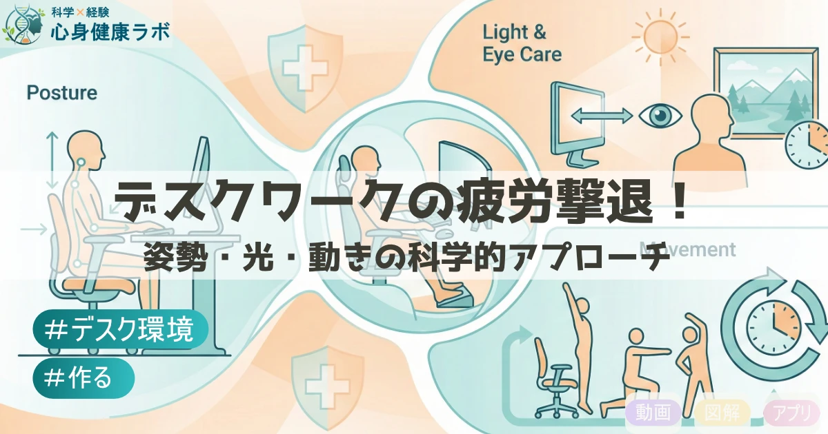 デスクワークの疲労撃退 姿勢・光・動きの科学的アプローチ