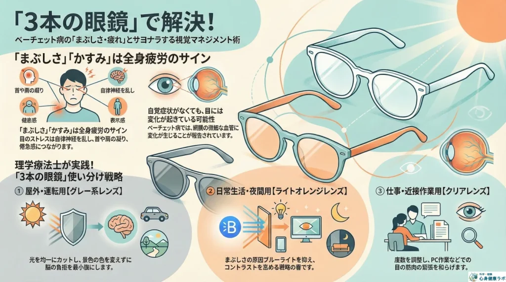 3本のメガネで解決